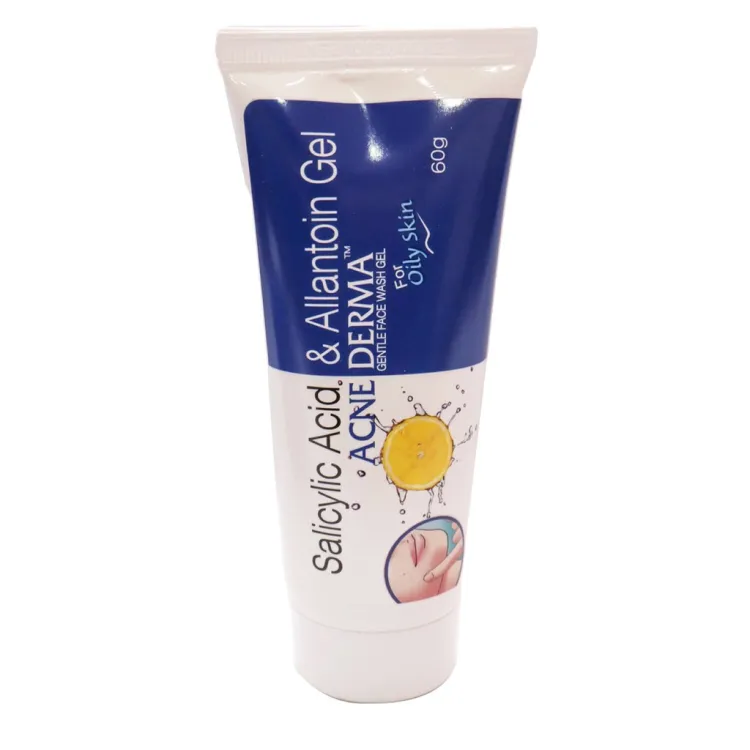 Acne Derma Gentle Face Wash Gel, Salicylic Acid And Allantoin Gel-60g