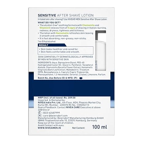 Nivea Men Sensitive After Shave Lotion, 100ml