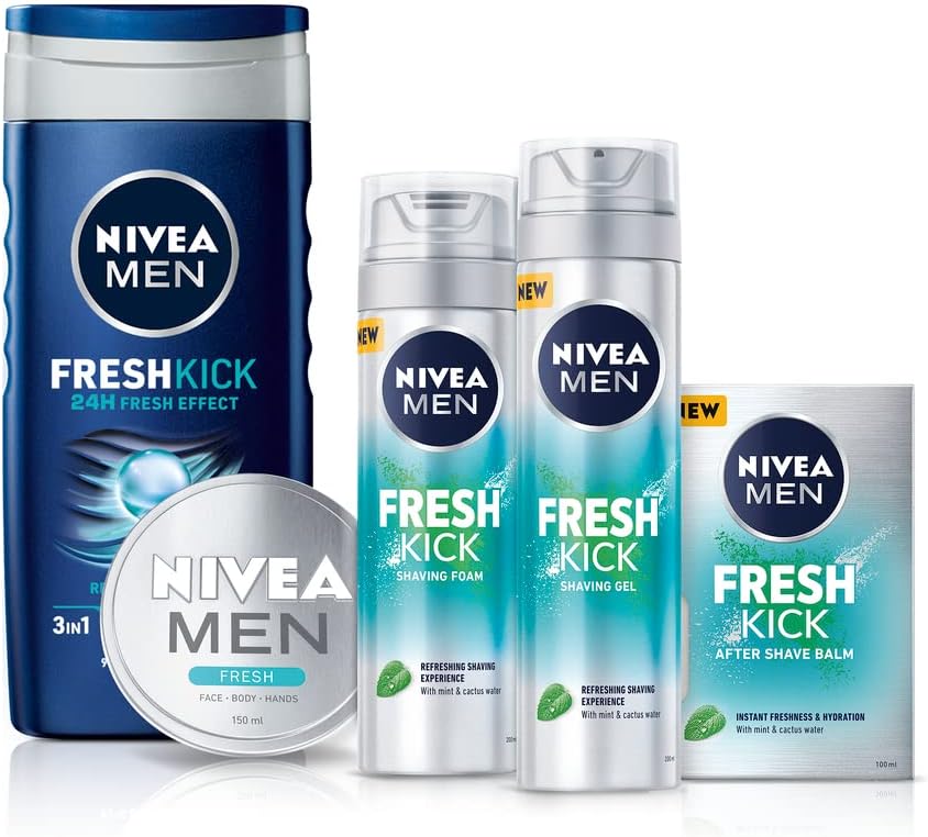 Nivea Men Fresh Kick Shaving Foam With Mint and Cactus Water, 200ml