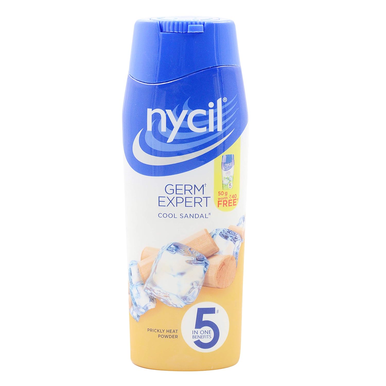 Nycil Germ Expert Cool Sandal Prickly Heat Powder, 150gm